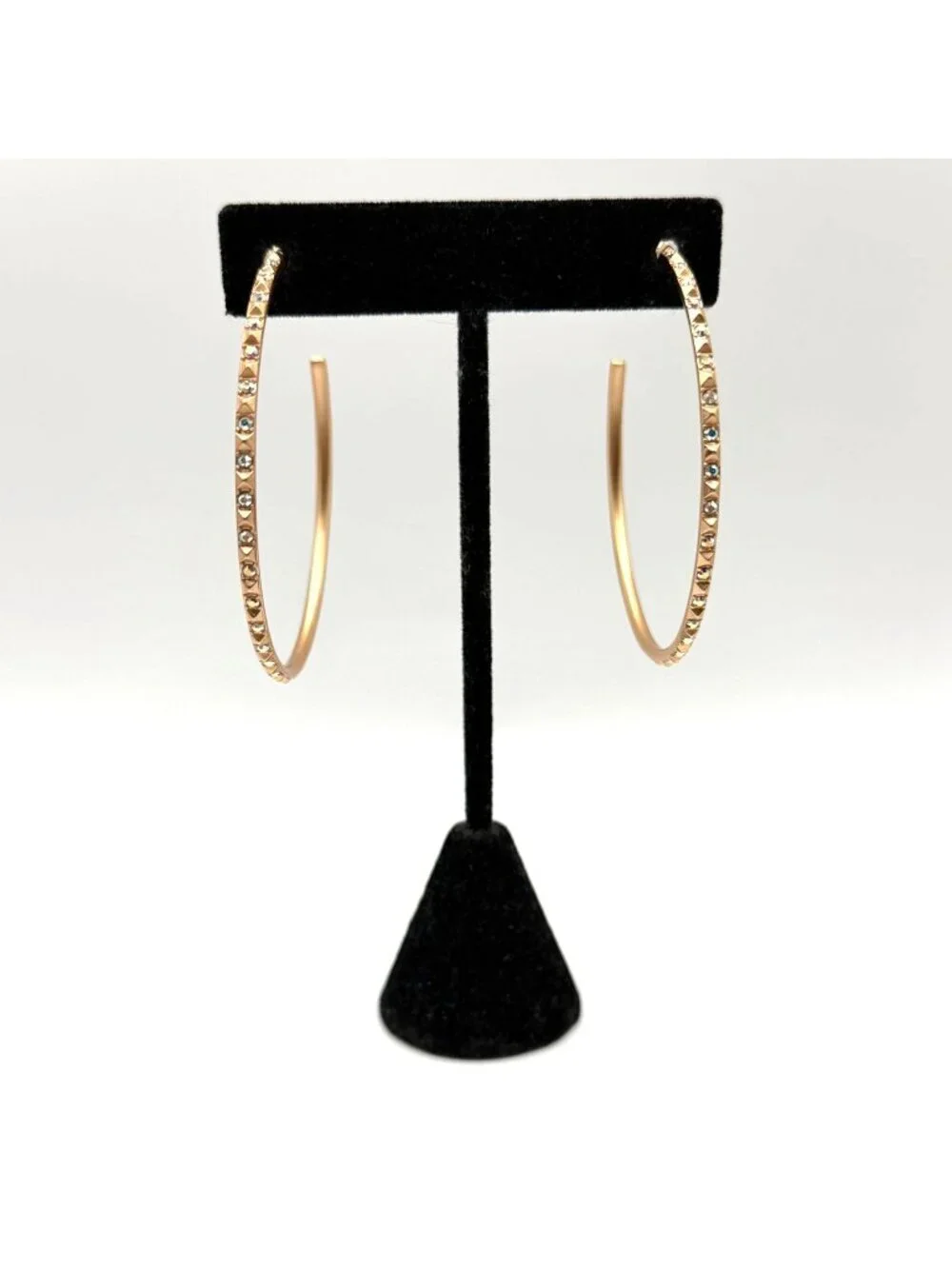 Kendra Scott Veronica Hoop Earrings Rose Gold Crystal Accents